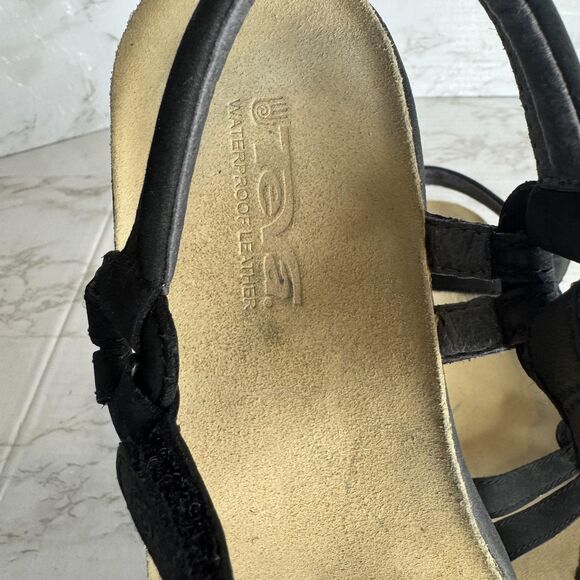 Teva Sandals Womens Size 9 Black Ventura Cork Waterproof Leather Strappy 6389 - Picture 10 of 11